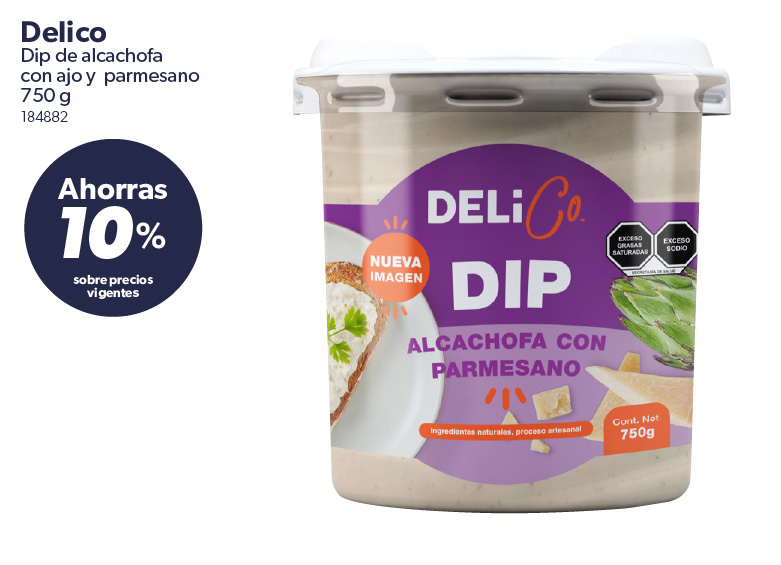 Dip de alcachofa con ajo y parmesano