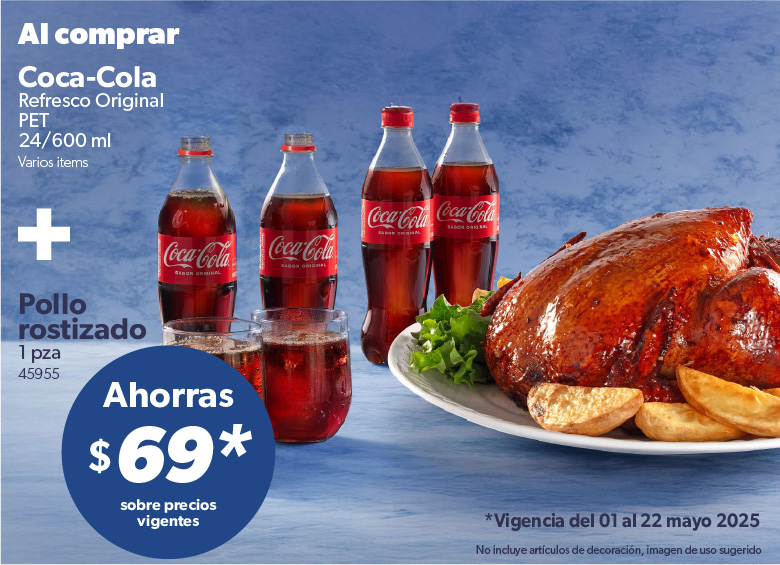 Refresco de soda mas pollo rostizado