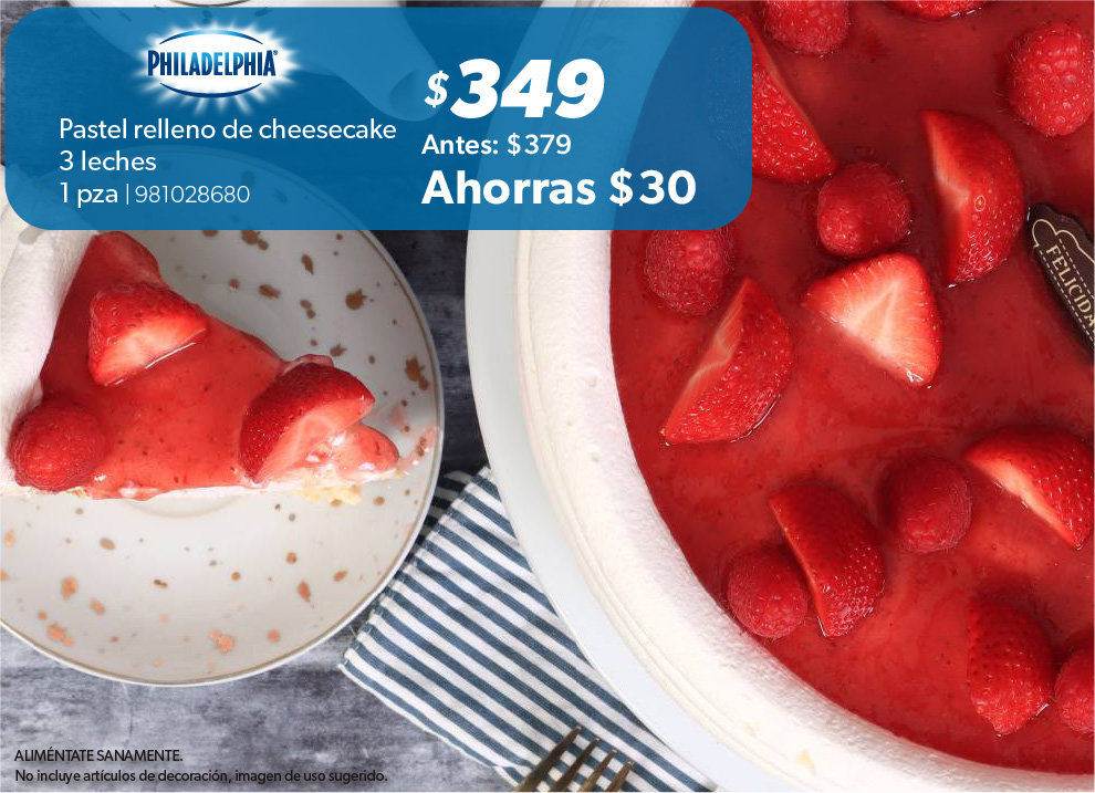 Pastel relleno de cheesecake