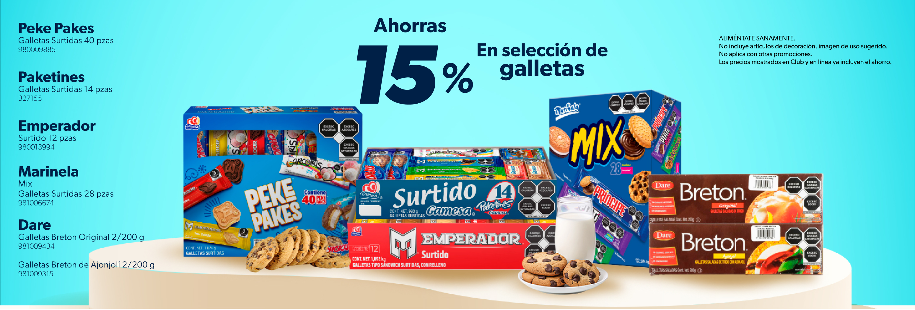 En selección de galletas