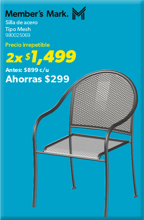 Silla de acero tipo mesh