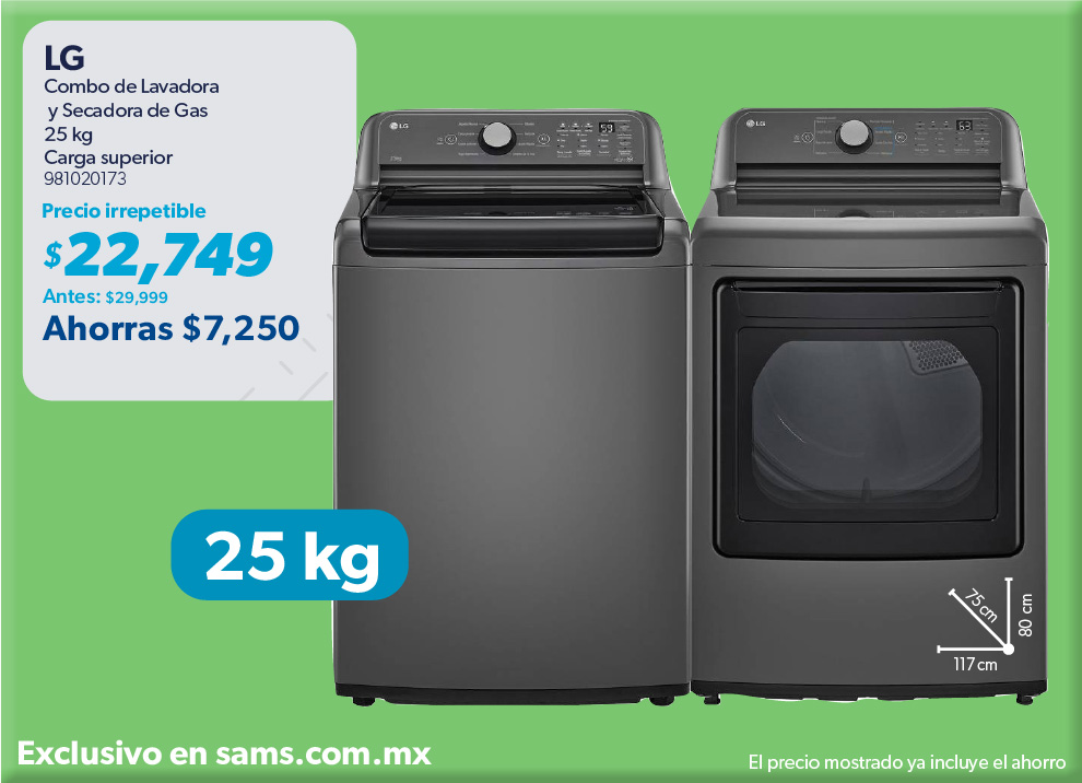 Combo de lavadora y secadora de gas