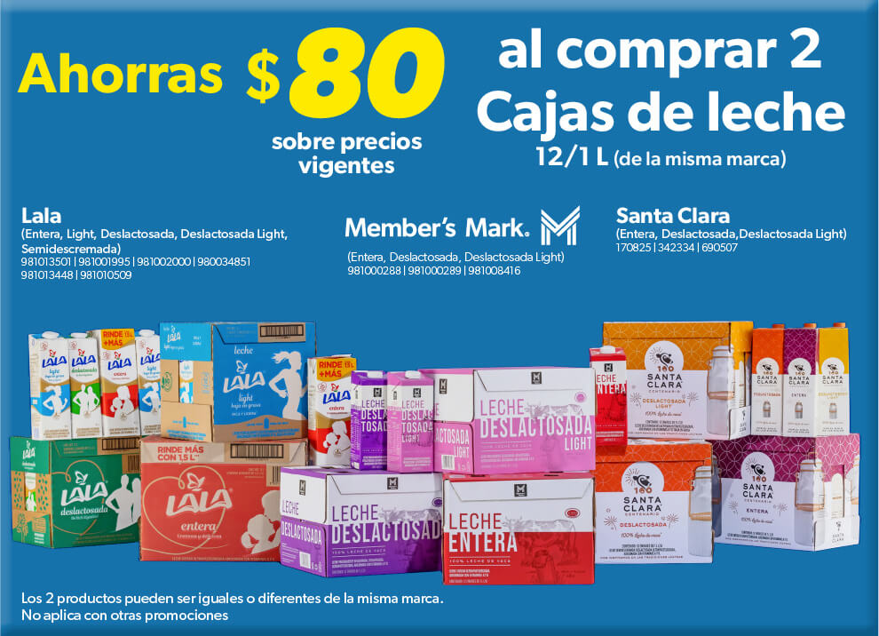 Al comprar 2 cajas de leche