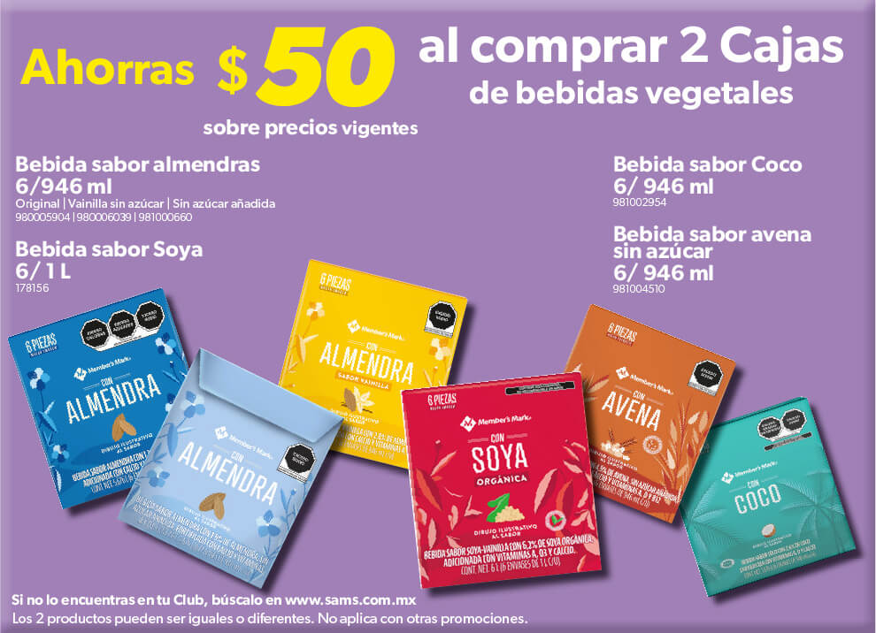 Al comprar 2 cajas de bebidas vegetales
