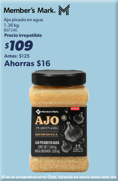 Ajo picado en agua