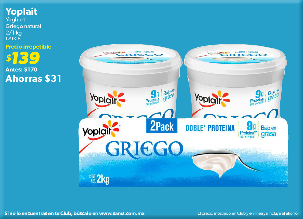 Yoghurt griego natural