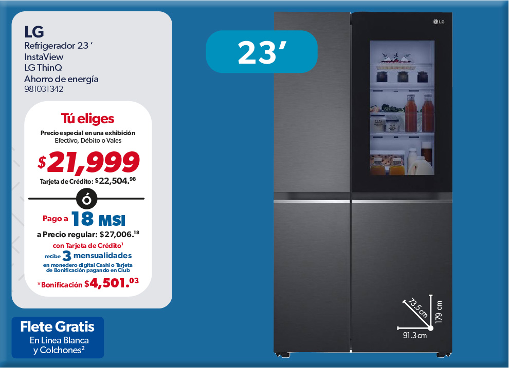 Refrigerador 23 pulgadas