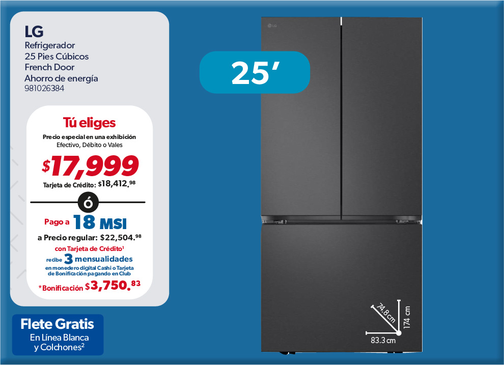 Refrigerador 25 pulgadas