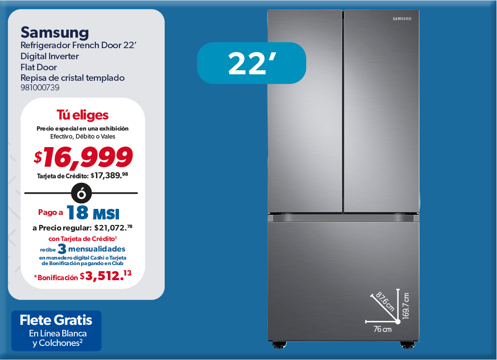 Refrigerador 22 pulgadas