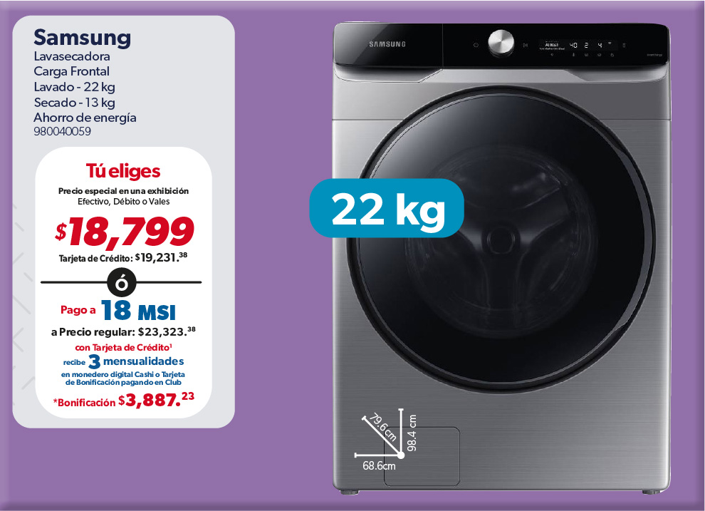 Lavasecadora 22 kg