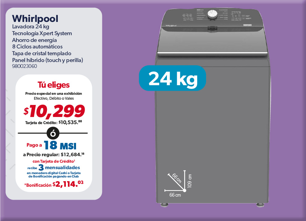 Lavadora tecnologia xpert system 24 kg