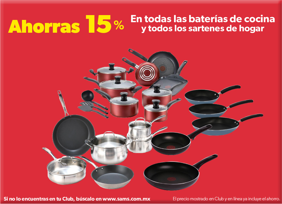 En todas las baterías de cocina y todos los sartenes de hogar