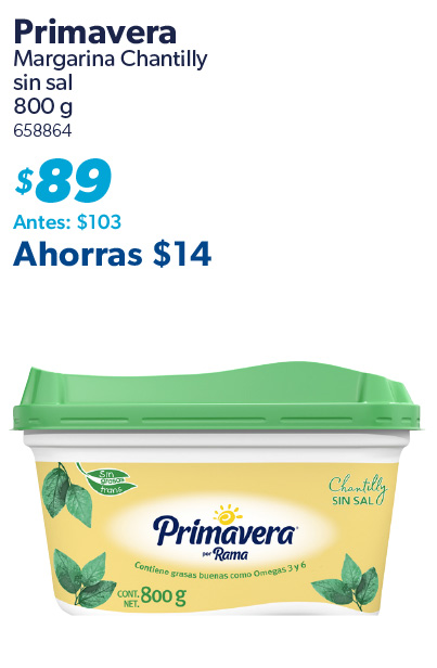 Margarina chantilly sin sal