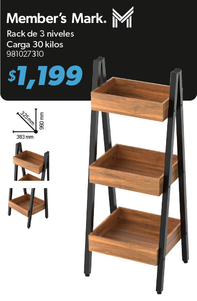 Rack de tres niveles