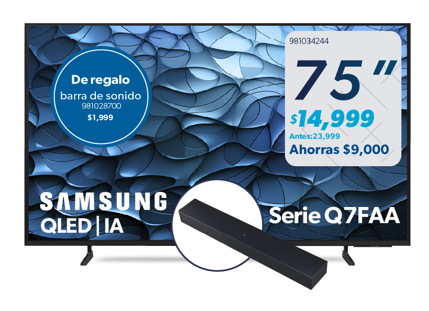 Pantalla 75 pulgadas mas barra de sonido
