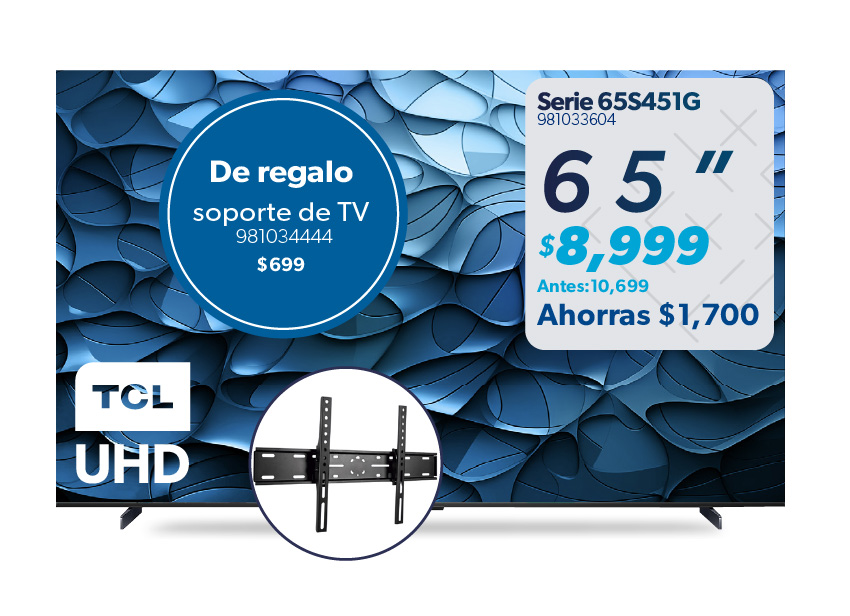 Pantalla 65 pulgadas soporte de tv regalo