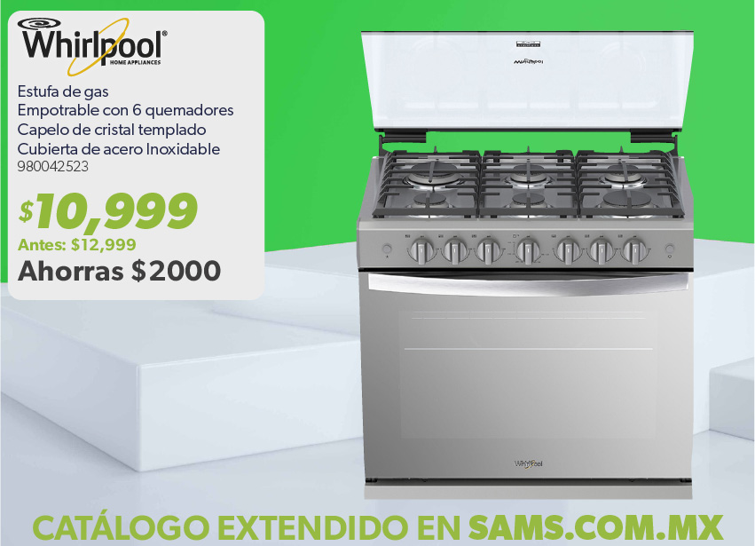 Estufa de gas con 6 quemadores