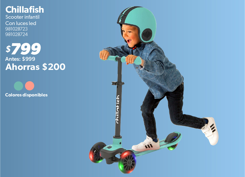 Scooter infantil con luces led