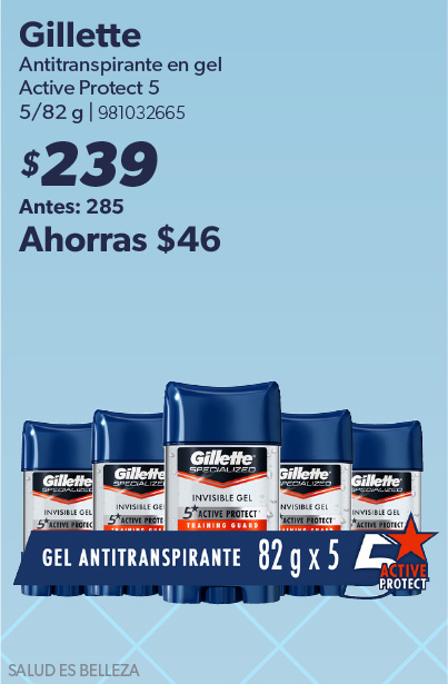 Antitranspirante en gel
