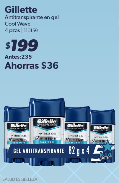 Antitranspirante en gel active