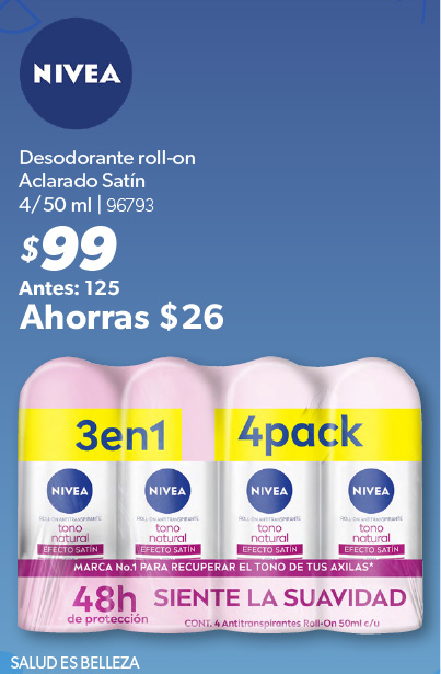 Desodorante roll on aclarado