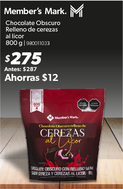 Chocolate obscuro relleno de cerezas