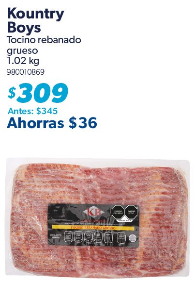 Tocino rebanado grueso