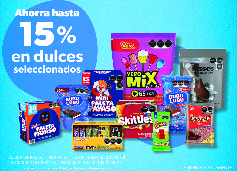 En dulces seleccionados