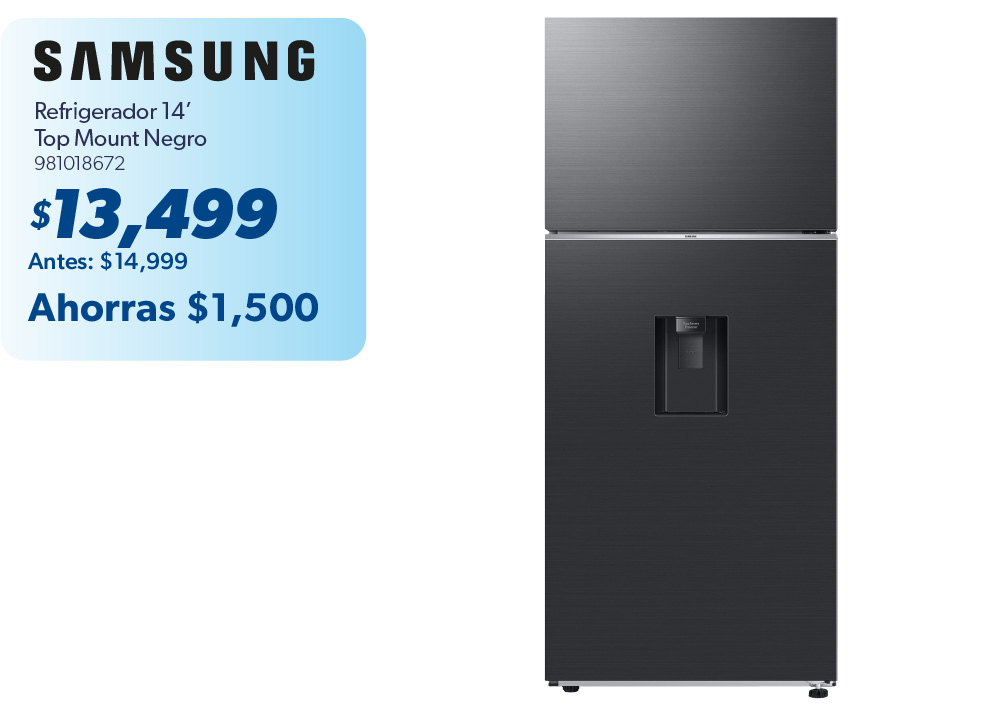 Refrigerador 14 pies top mount negro