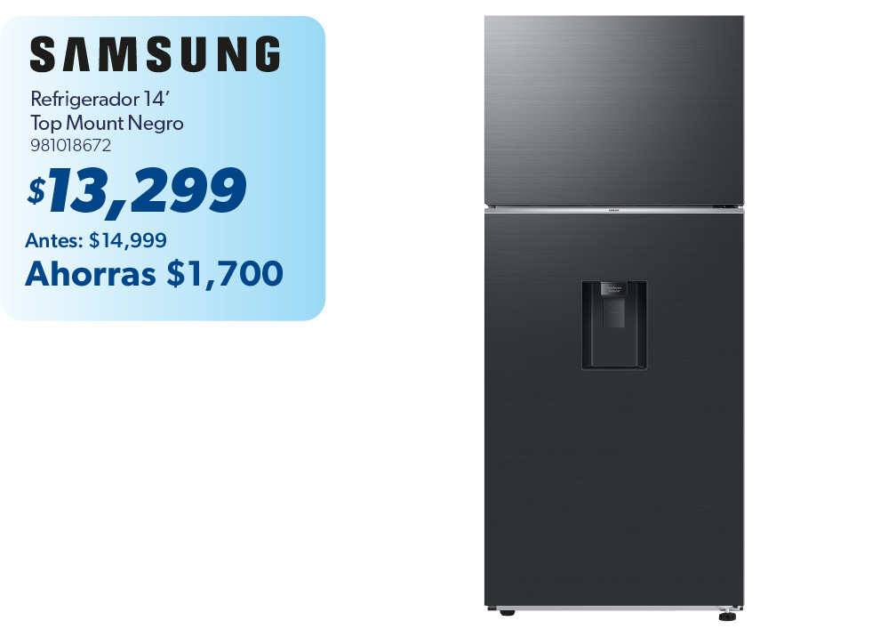 Refrigerador 14 pies top mount negro