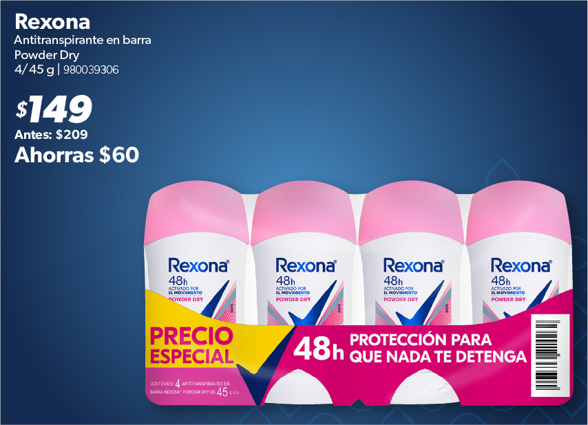 Antitranspirante en barra powder dry