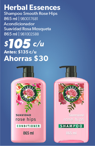Shampoo smooth rose hips acondicionador