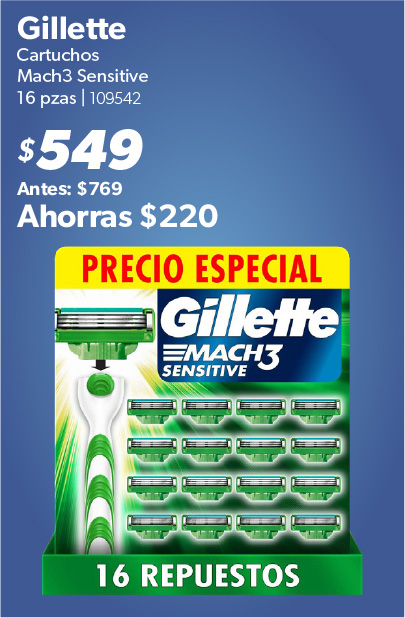 Cartuchos mach 3 sensitive
