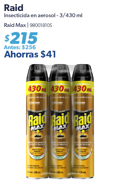Insecticida en aerosol raid max