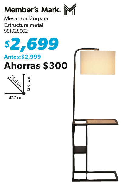 Mesa con lampara estructura metal