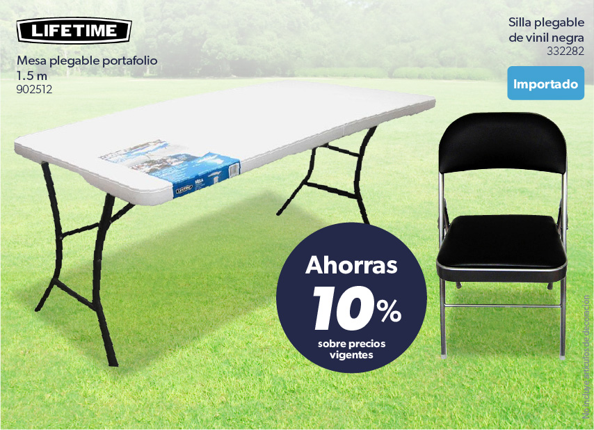 Mesa plegable portafolio silla vinil