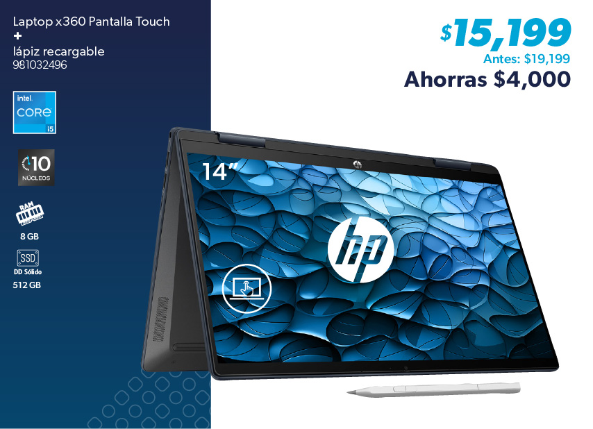 Laptop mas lapiz recargable