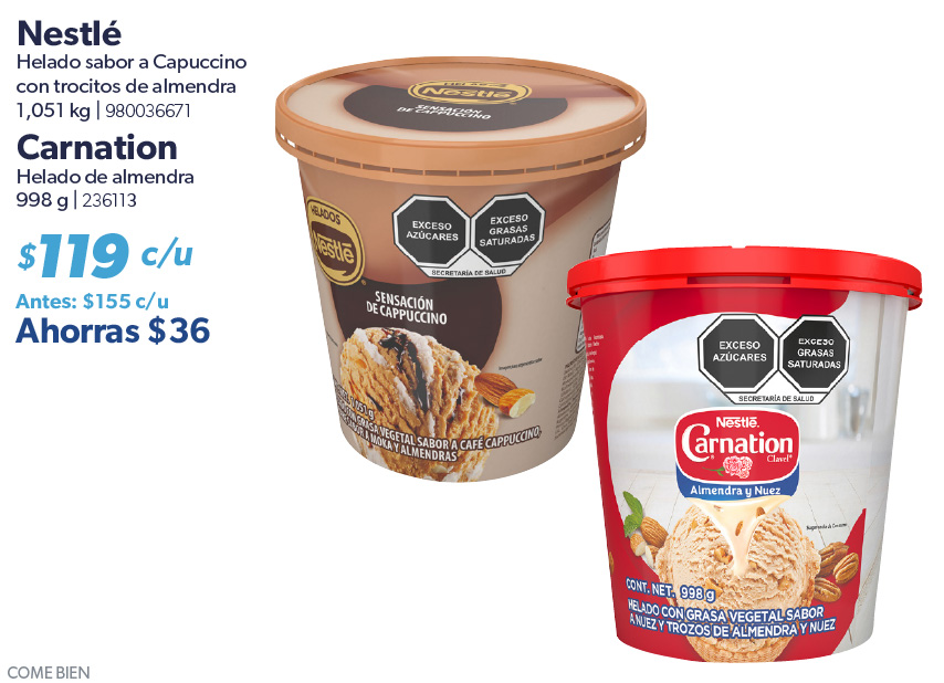 Helado sabor capuccino con almendra