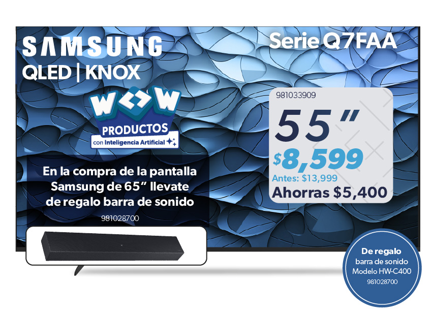 Pantalla 55 pulgadas mas barra sonido
