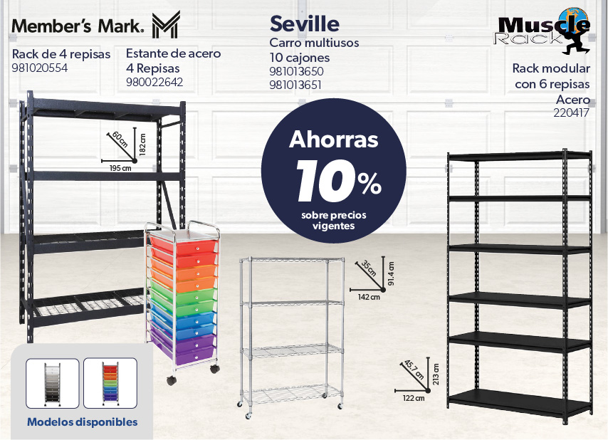 En racks estantes carros multiusos