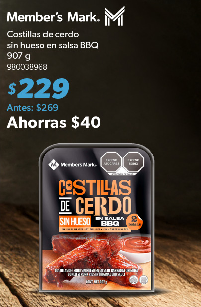 Costilla de cerdo sin hueso en salsa bbq