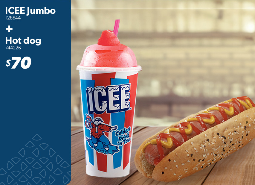 Ice jumbo mas hot dog