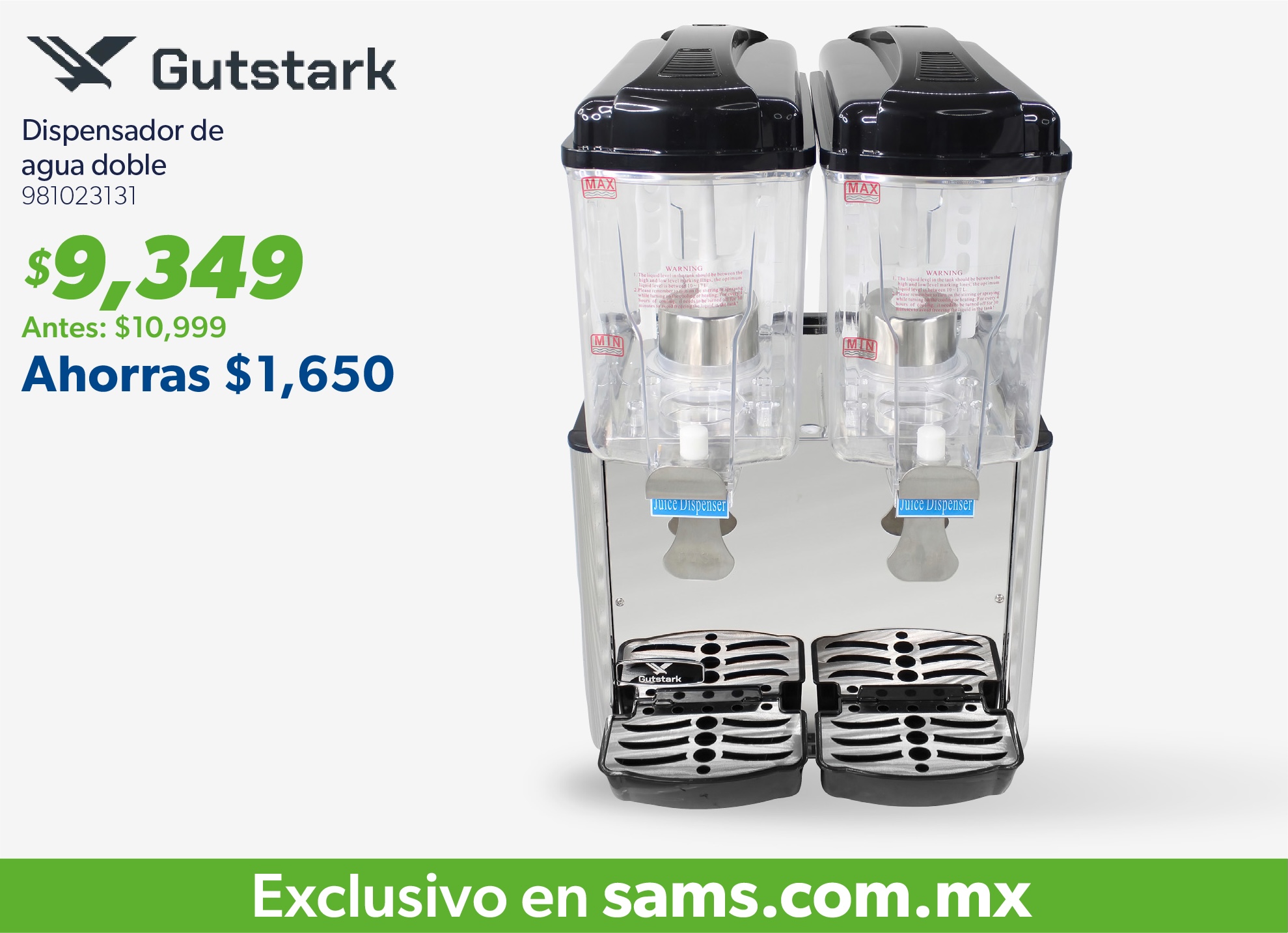 Dispensador de agua doble
