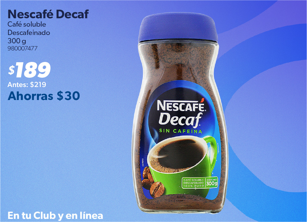Cafe soluble descadfeinado