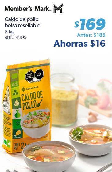 Caldo de pollo bolsa resellable