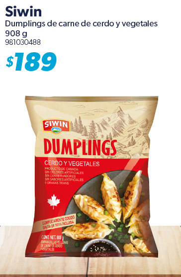 Dumplings de carne de cerdo y vegetales