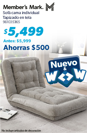Sofa cama individual tapizado con tela