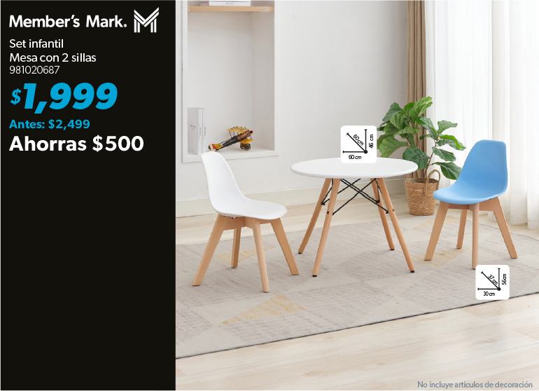 Set infantil mesa con dos sillas