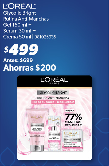 Rutina antimanchas gel serum crema