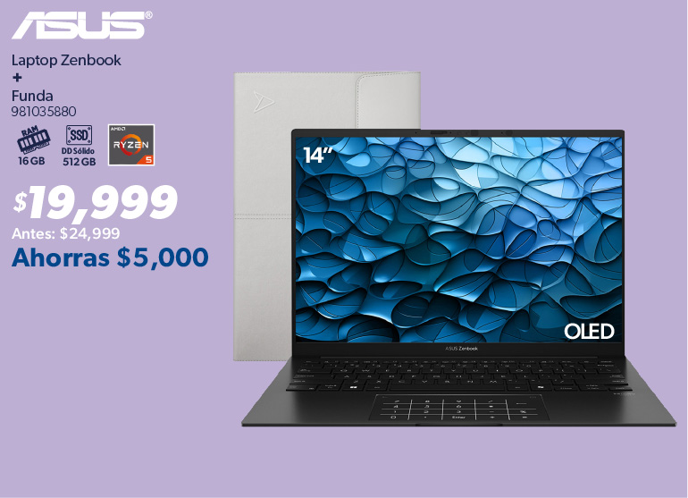 Laptop Zenbook mas funda